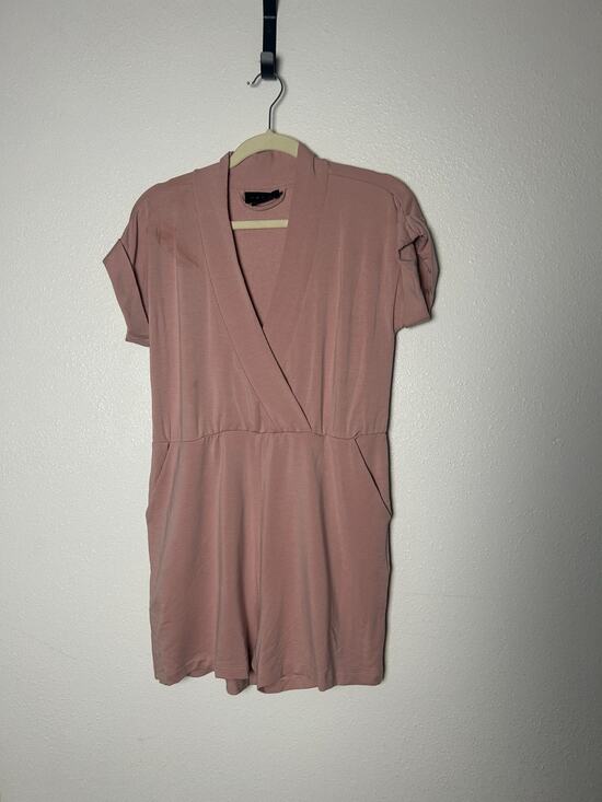 Hatch Pants - HATCH Collection Womens Mauve Pink Tencel Faux Wrap Romper Size 0/XS